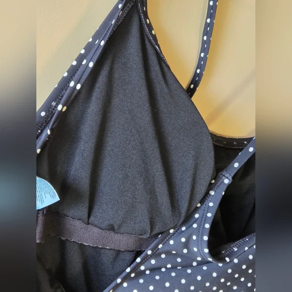 Swimsuit XL (16) Black Polka Dot Shade And Shore One Piece NWT - Picture 7 of 15